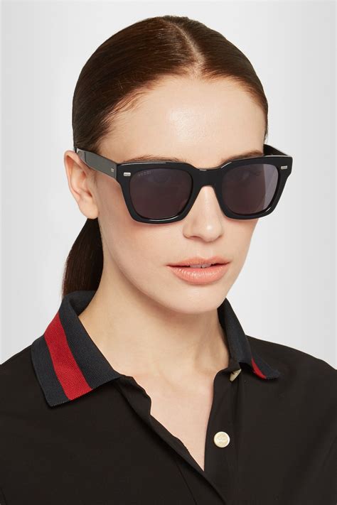 gucci gradient square frame|Square frame sunglasses in black .